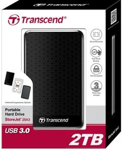 Фото: Зовнішній HDD Transcend TS2TSJ25A3K 2TB Black № 2 | KTC