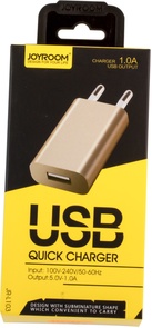 Мережевий зарядний пристрій JoyRoom 1хUSB 1A золотий