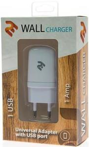 Мережевий зарядний пристрій 2E Wall Charger 1A білий