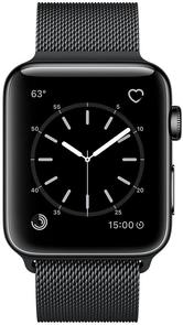 Смарт годинник Apple Watch A1757 Series 2 38mm Space Black Stainless Steel Case with Space Black Milanese Loop (MNPE2FS/A)