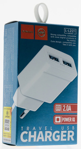 Зарядний пристрій JoyRoom L-L221 2xUSB 2A White (L-L221 EU White)