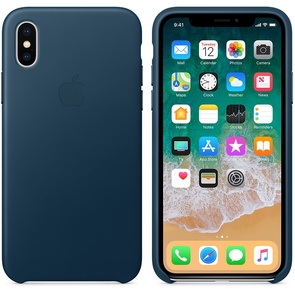 Чохол Apple for iPhone X - Leather Case Cosmos Blue (MQTH2ZM/A)