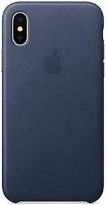 Чохол Apple for iPhone X - Leather Case Midnight Blue (MQTC2ZM/A)