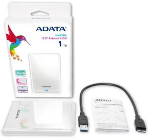 Зовнішній жорсткий диск A-Data HV620S Slim 1TB AHV620S-1TU31-CWH White