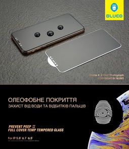 Захисне скло Blueo for iPhone X/Xs 3D - Anti-peep Black