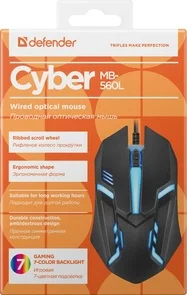 Фото: Миша Defender Cyber MB-560L Black (52560) № 2 | KTC