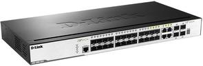 Switch, 28 ports, D-Link DGS-3000-28SC L2 10/100/1000Mbps, 4xSFP/1GE, 4x10G SFP+