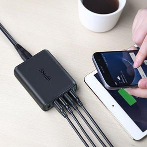 Зарядний пристрій Anker PowerPort 5 Speed 51.5W Black (A2055G11)