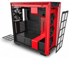 ATX, NZXT H710, No PSU, Fan 3x12cm, 1x14cm, 2xUSB3.0, 1xType-C, Matte Black/Red, прозора бокова стінка