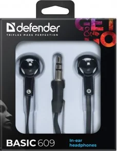 Фото: Навушники Defender Basic 609 Black/White (63609) № 2 | KTC