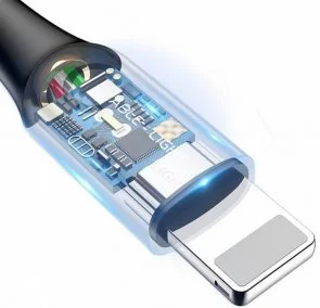 Фото: Кабель Baseus C-shaped Light Intelligent Power-off AM / Lightning 1m Black (CALCD-01) № 3 | KTC