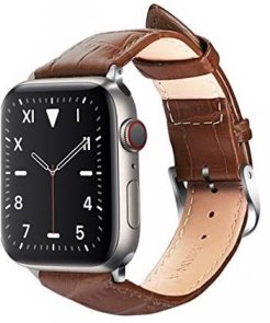 HiC for Apple Watch 45/44/42mm - Crocodail Leather Loop Band Brown