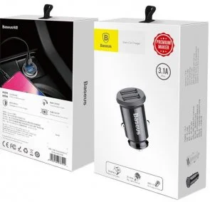 Фото: Автомобільний зарядний пристрій Baseus Grain Car Charger 3.1A Black (CCALL-ML01) № 4 | KTC
