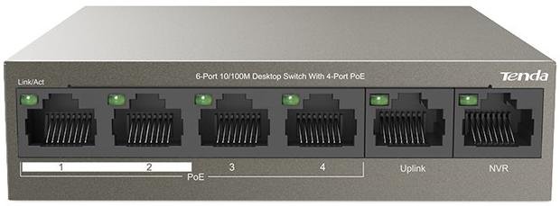 Комутатор Tenda TEF1106P-4-63W