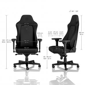 Крісло ігрове Noblechairs Hero Black Edition PU шкіра, Al основа, Black