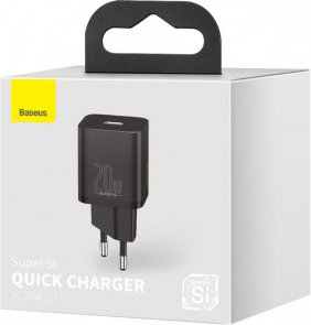 Зарядний пристрій Baseus Super Si Quick Charger PD 20W Black (CCSUP-B01)