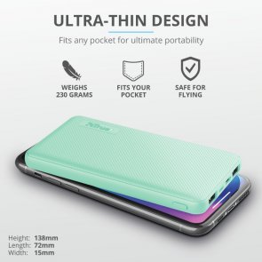 Батарея універсальна Trust Primo Ultra-thin 10000mAh Mint (23898_TRUST)