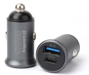 Зарядний пристрій ColorWay 2USB 38W Gray (CW-CHA029PD-GR)