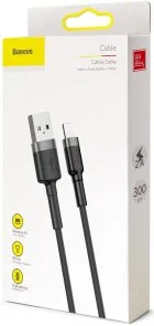 Фото: Кабель Baseus Cafule 2A AM / Lightning 3m Black/Grey (CALKLF-RG1) № 5 | KTC