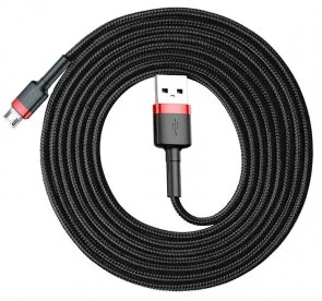 Фото: Кабель Baseus Cafule 1.5A AM / Micro USB 2m Red/Black (CAMKLF-C91) № 2 | KTC