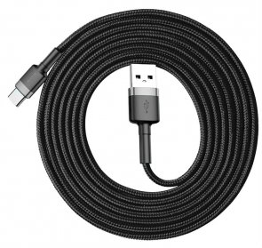 Кабель Baseus Cafule 2A AM / Type-C 2m Grey/Black (CATKLF-CG1)