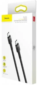 Фото: Кабель Baseus Cafule 20V 3A CM / CM 2m Grey/Black (CATKLF-HG1) № 6 | KTC