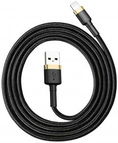 Фото: Кабель Baseus Cafule 2.4A AM / Lightning 1m Gold/Black (CALKLF-BV1) № 6 | KTC