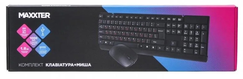 Фото: Комплект клавіатура+миша Maxxter KMS-CM-01-UA Black № 5 | KTC
