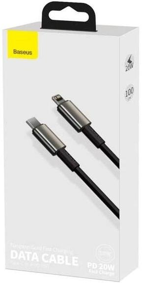 Кабель Baseus Tungsten Gold PD 20W Type-C / Lightning 1m Black (CATLWJ-01)