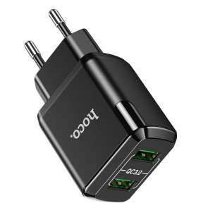 Зарядний пристрій Hoco N6 Charmer Black with microUSB cable