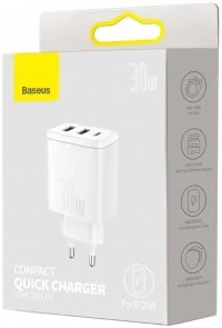 Фото: Зарядний пристрій Baseus Compact Quick Charger 30W White (CCXJ-E02) № 4 | KTC