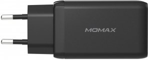 Зарядний пристрій Momax UM20 Gan One Plug 65W 2xPD QC 3.0 1xUSB Black (UM20EUD)