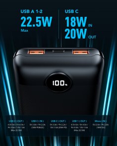 Батарея універсальна Veger S20 mini 20000mAh Black (S20 Black)