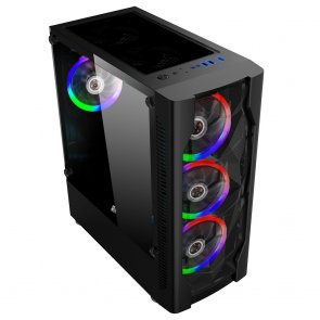 Корпус 1stPlayer D4-4R1-BK Black with window