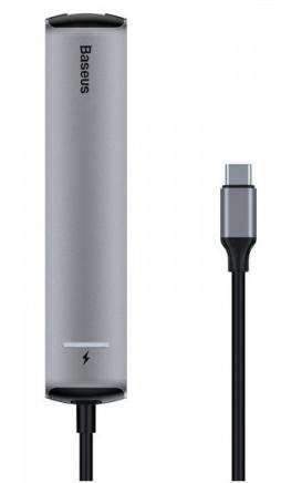 USB-хаб Baseus Mechanical Eye 6in1 3xUSB/Type-C/HDMI/RJ45 Gray (CAHUB-J0G)