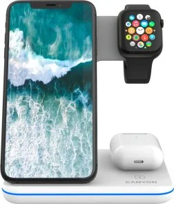 Фото: Бездротова зарядна станція Canyon WS-303 3in1 White (CNS-WCS303W) № 3 | KTC