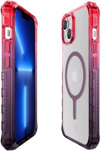 Чохол iTSkins for iPhone 14 Plus SUPREME R PRISM with MagSafe coral and black (AP4R-SUPMA-COBK)