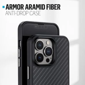 Фото: Чохол Blueo for iPhone 14 Pro Max - Armor Aramid Fiber Anti-Drop Case Black № 8 | KTC