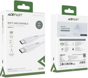 Кабель Acefast C3-03 60W Type-C / Type-C 1.2m White (AFC3-03W)