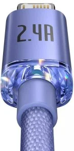 Фото: Кабель Baseus Crystal Shine Series 2.4A AM / Lightning 2m Purple (CAJY000105) № 3 | KTC