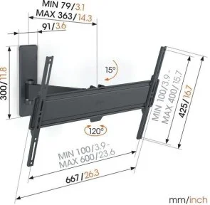 Фото: Кронштейн Vogels TVM 1623 Black (1816230) № 4 | KTC