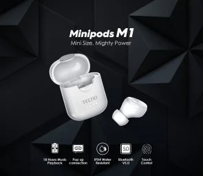 Фото: Навушники TECNO Minipods M1 Mono White (4895180759475) № 6 | KTC