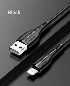 Кабель Usams US-SJ371 U38 2A AM / Lightning 1m Black (SJ371USB01)