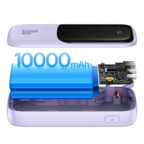 Батарея універсальна Baseus Qpow Pro 10000mAh QC20W with Lightning cable Violet (PPQD020005)