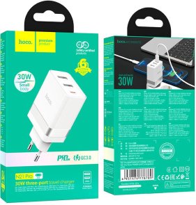 Зарядний пристрій Hoco N21 Pro Tourer 30W White (N21 Pro White)