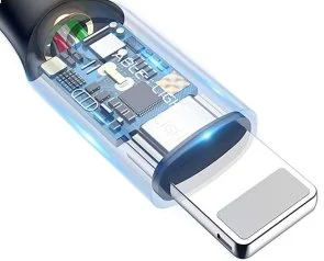 Фото: Кабель Baseus C-Shaped Light Intelligent Power-off 2.4A AM / Lightning 1m Blue (CALCD-03) № 5 | KTC