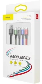 Фото: Baseus Fast 4in1 3.5A AM / Lightning/MicroUSB/Type-C/Type-C 1.2m Black (CA1T4-B01) № 3 | KTC