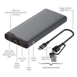 Батарея універсальна 4smarts VoltHub Pro 10000mAh 22.5W Gunmetal Select Edition