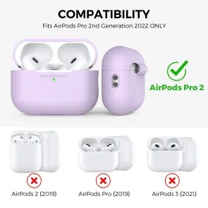 Фото: Чохол for AirPods Pro 2 - Silicon Case DELIDIGI Lavender № 5 | KTC