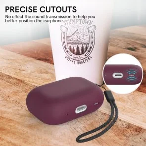 Фото: Чохол for AirPods Pro 2 - Silicon Case Two Parts Burgundy № 5 | KTC